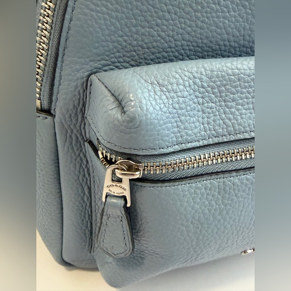 Coach Sky Blue Leather Backpack - Picture 2 of 10